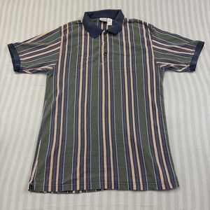 Vintage 90s‎ Bugle Boy Classics Polo Shirt Stripes Colorful Mens XL Made USA